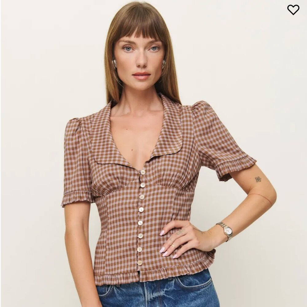 Reformation Olli Top Natural - Size 0